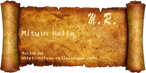 Mityin Rella névjegykártya